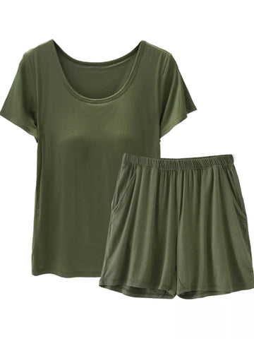 Manuela Padded Modal Short Sleeve Two Piece Sets