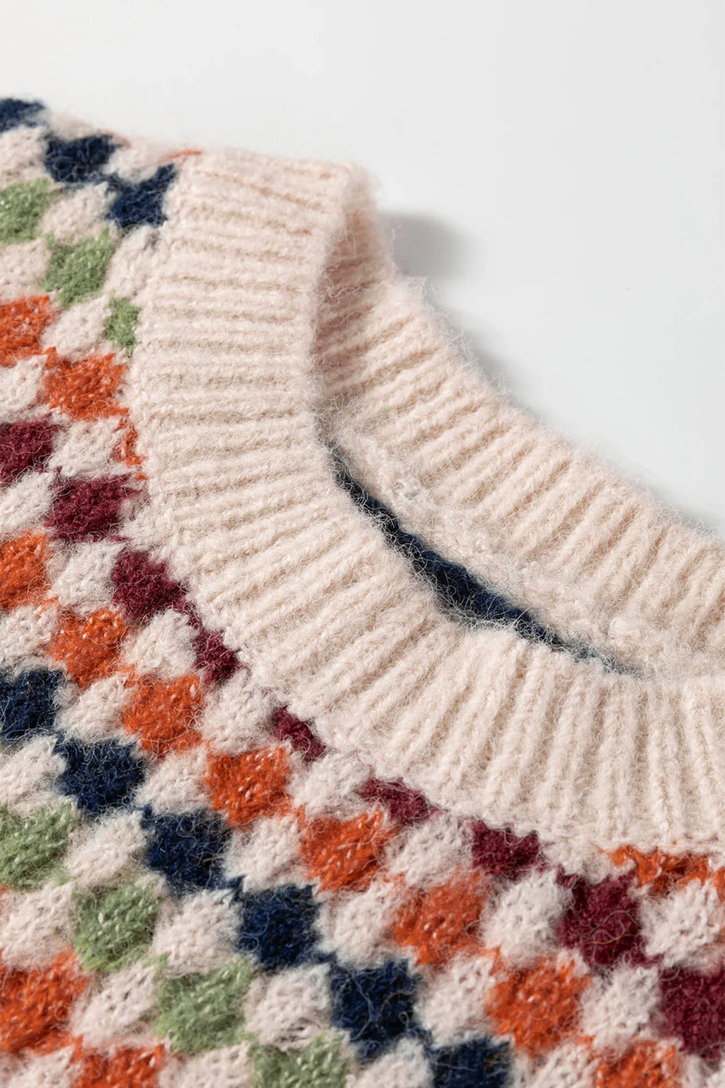 Tiffany Multicolour Dotty Striped Pattern Knit Drop Shoulder Sweater