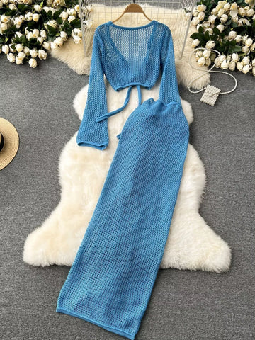 Denisse Knitted Elegant Two Piece Sets