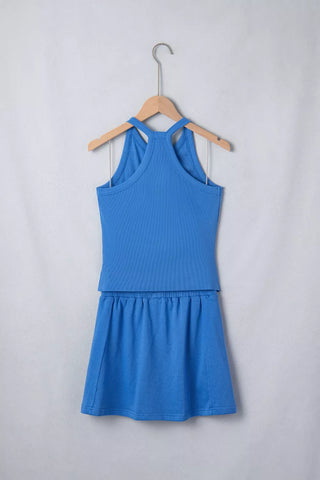 Aome Sleeveless Cropped Pocketed Two Piece Sets