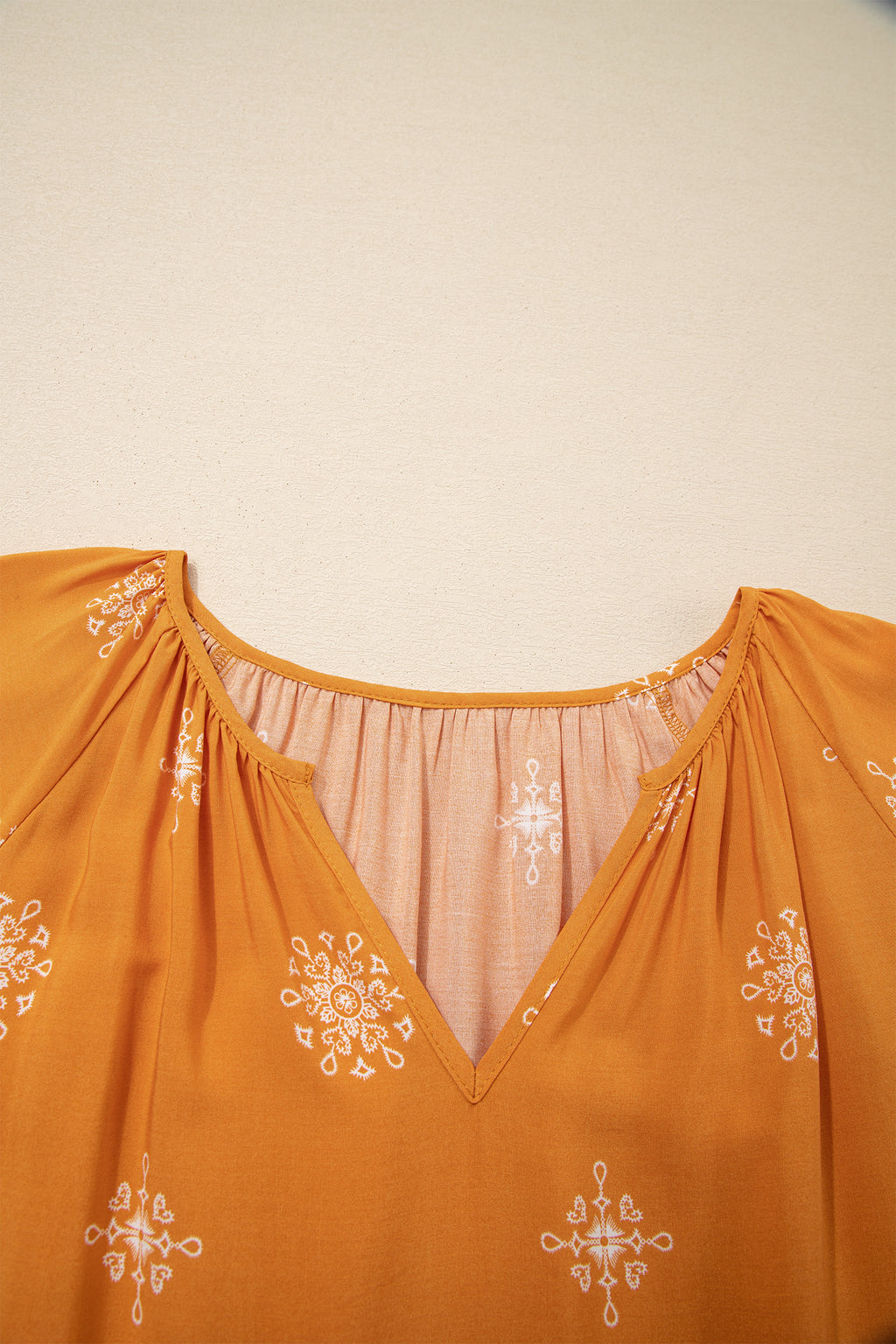 Boho Chic Notched V Neck Floral