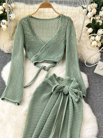 Denisse Knitted Elegant Two Piece Sets