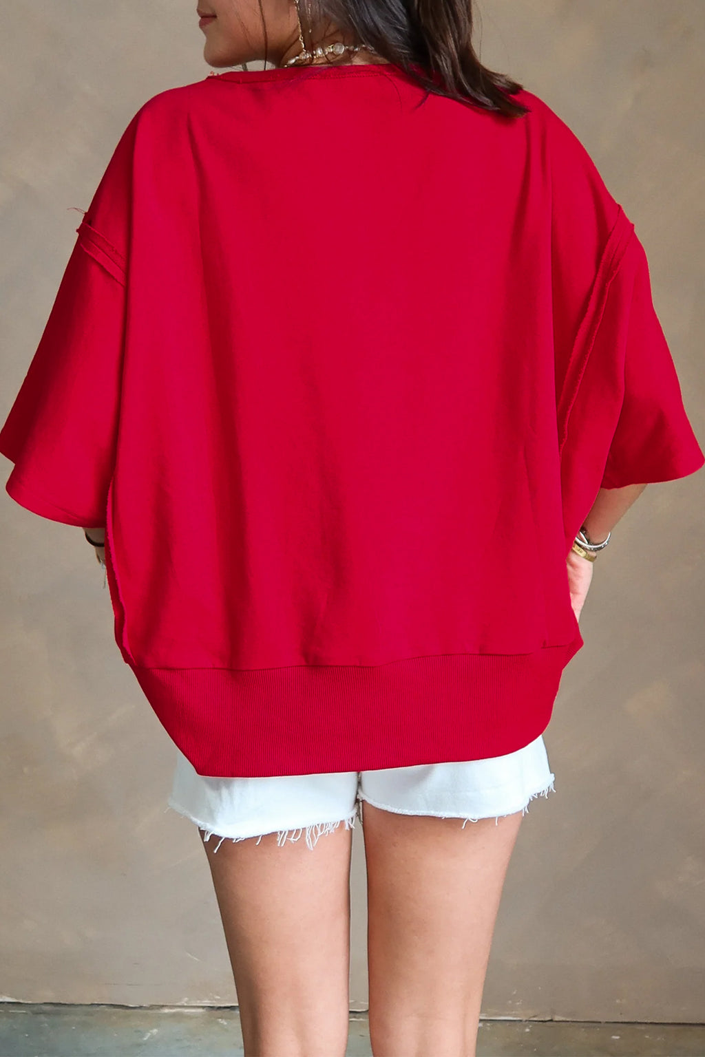 Racing Red GEORGIE Letter Drop Shoulder