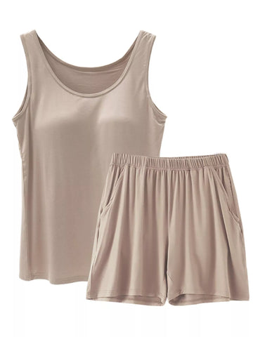Paola Modal Padded Sleeveless Two Piece Sets