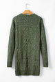 Candy Mist Green Cable Knit Drop Shoulder Loose Fit Sweater Dress