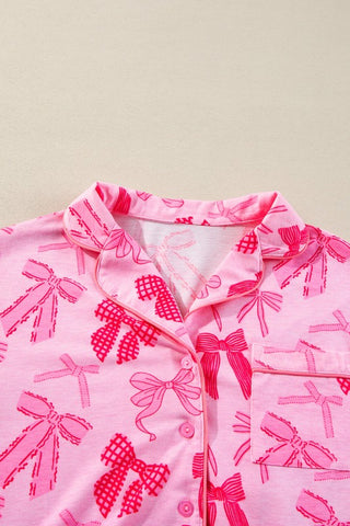 Cristal Bow Knot Lapel Collar Two Piece Sets