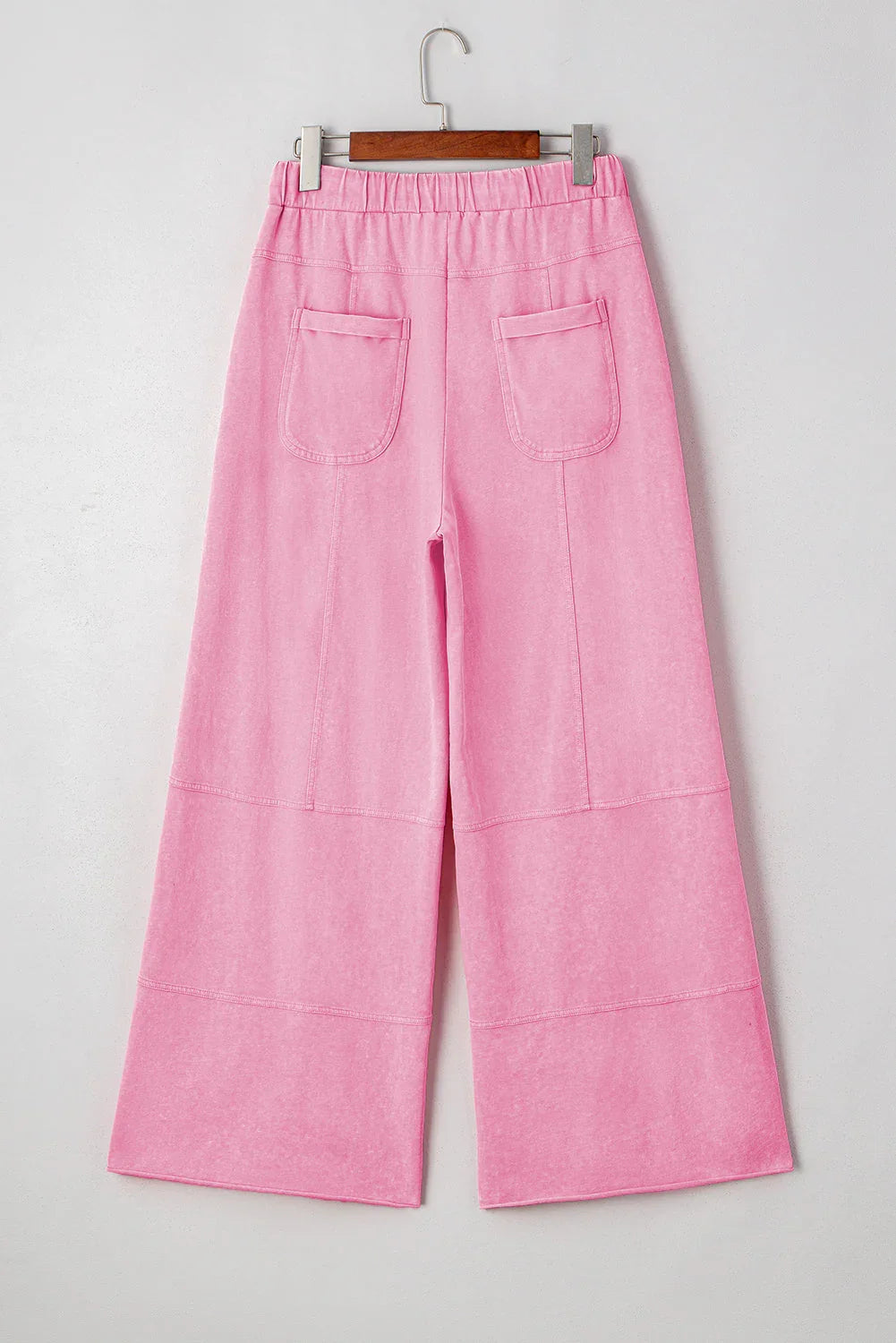 Mineral Wash Reverse Seam Drawstring Elastic Waist Pants