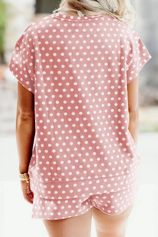 Mariannely Polka Dot Print Two Piece Sets