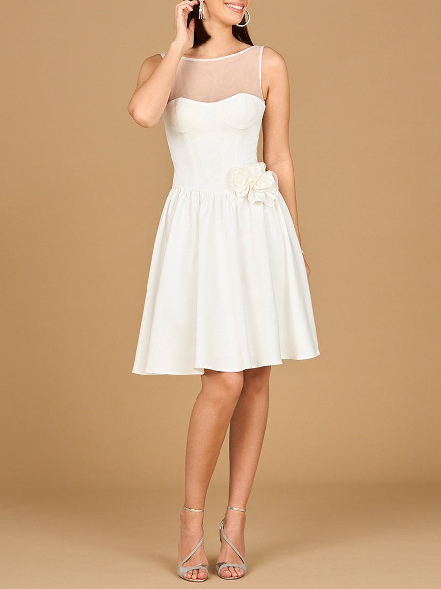 Welcome Home Illusion Neck Bridal Midi Dress