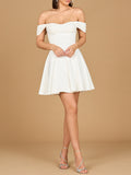 Mala Mia Off Shoulder, A-line Bridal Short Dress