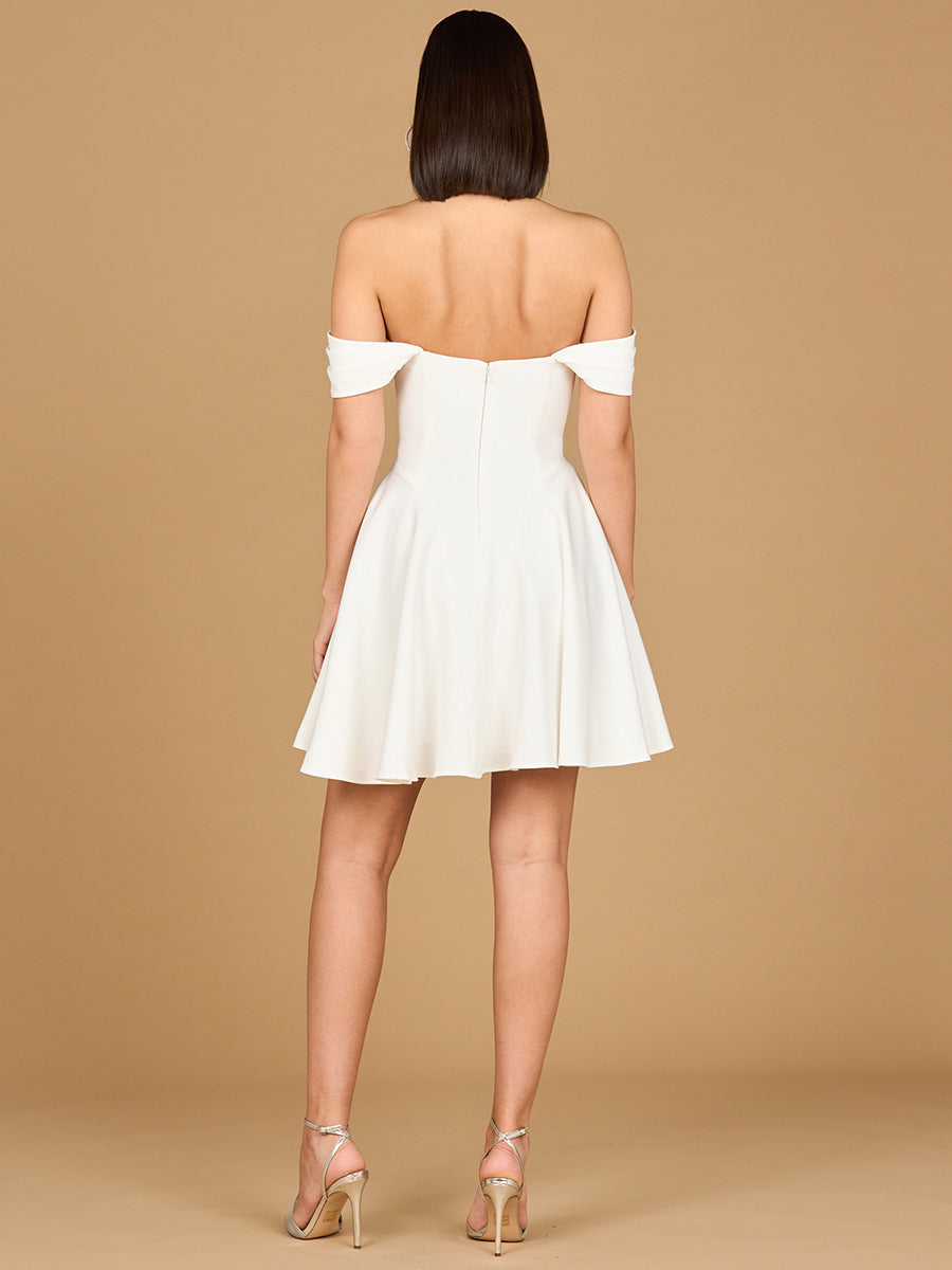 Mala Mia Off Shoulder, A-line Bridal Short Dress