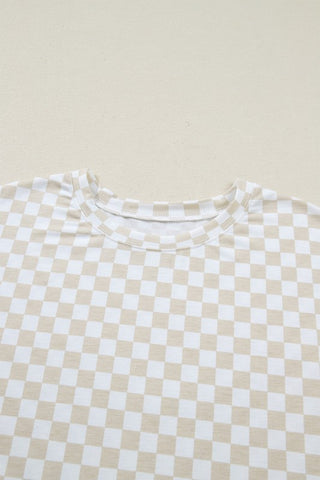 Vivian Checker Short Sleeve Two Piece Sets