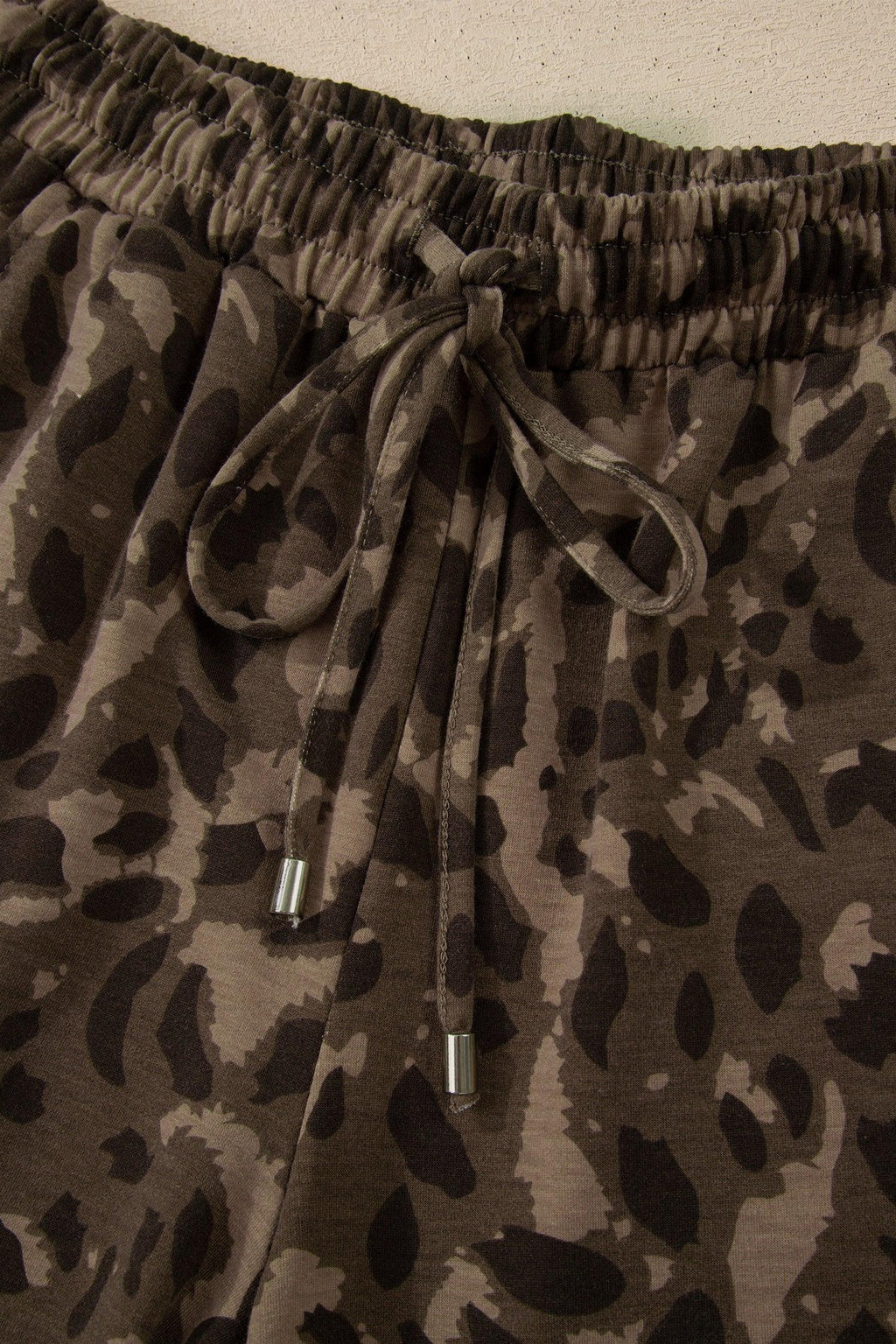 Milagros Leopard Patchwork And Drawstring Two Piece Sets