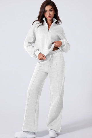 Belen Solid Zip-Up Drawstring Two Piece Sets
