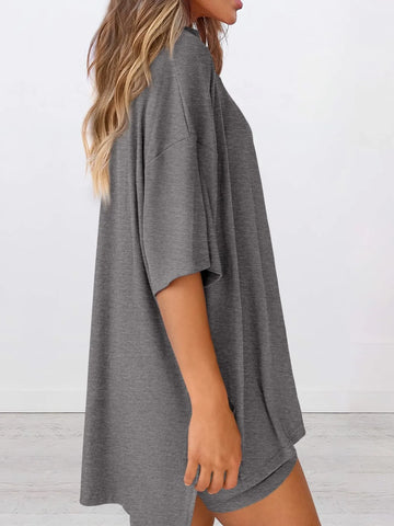 Dinora Full Size Oversized Round Neck Two Piece Sets