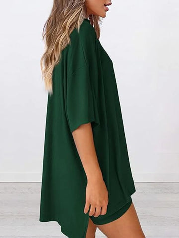 Dinora Full Size Oversized Round Neck Two Piece Sets
