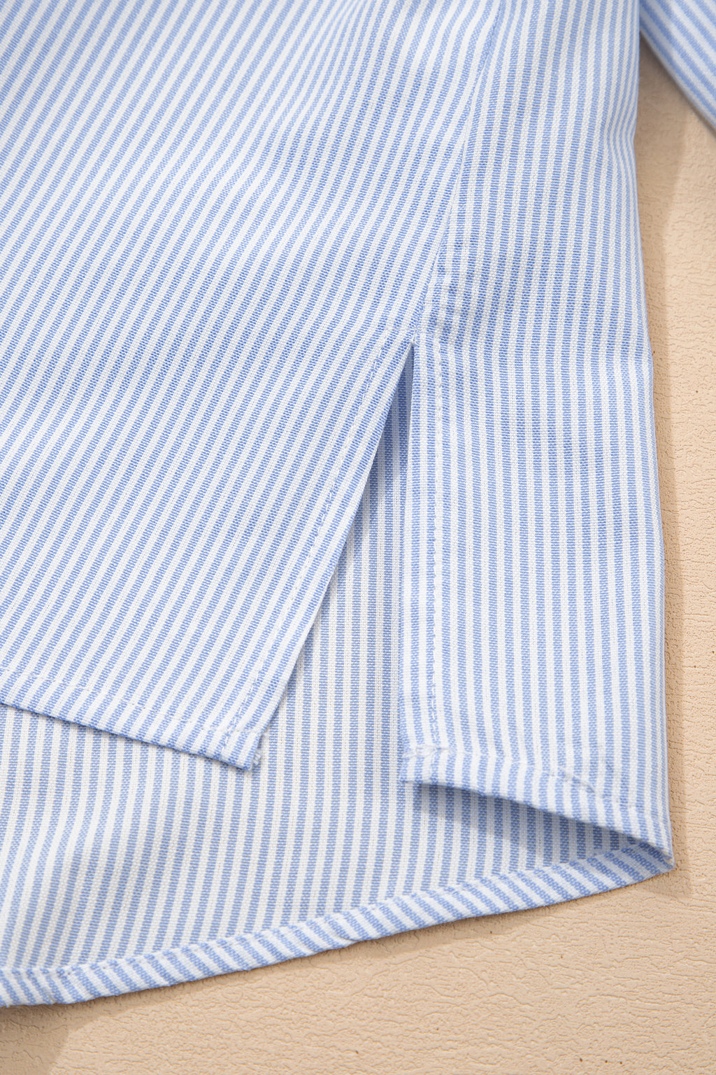 Stripe Ruffled  Long Sleeve Down Loose