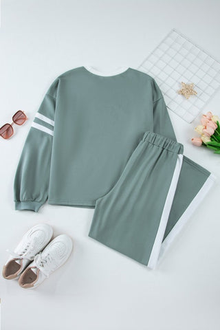 Veronica Stripe Drawstring Two Piece Sets