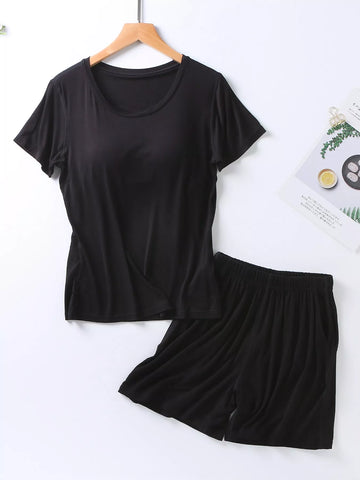 Sarah Padded Round Neck Modal Two Piece Sets