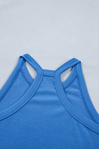 Aome Sleeveless Cropped Pocketed Two Piece Sets