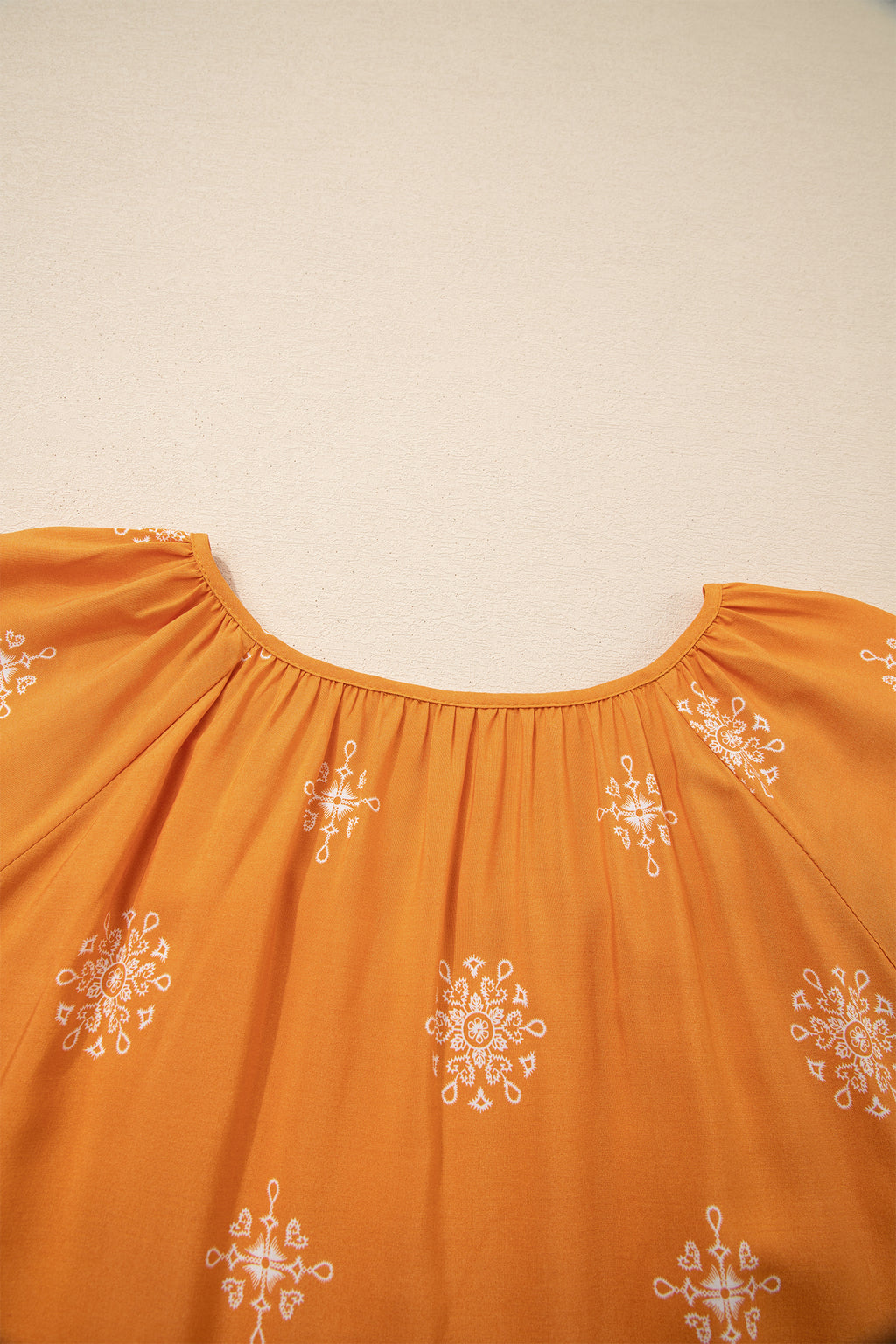 Boho Chic Notched V Neck Floral