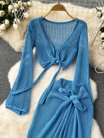 Denisse Knitted Elegant Two Piece Sets