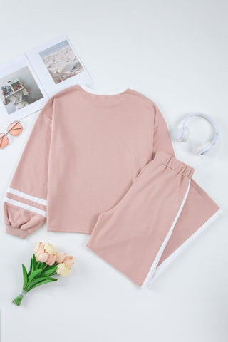 Veronica Stripe Drawstring Two Piece Sets