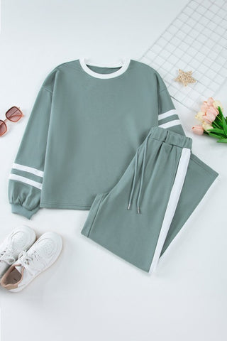 Veronica Stripe Drawstring Two Piece Sets