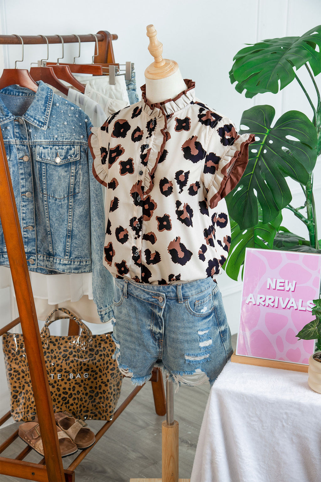 Leopard Ruffle Sleeve Summer