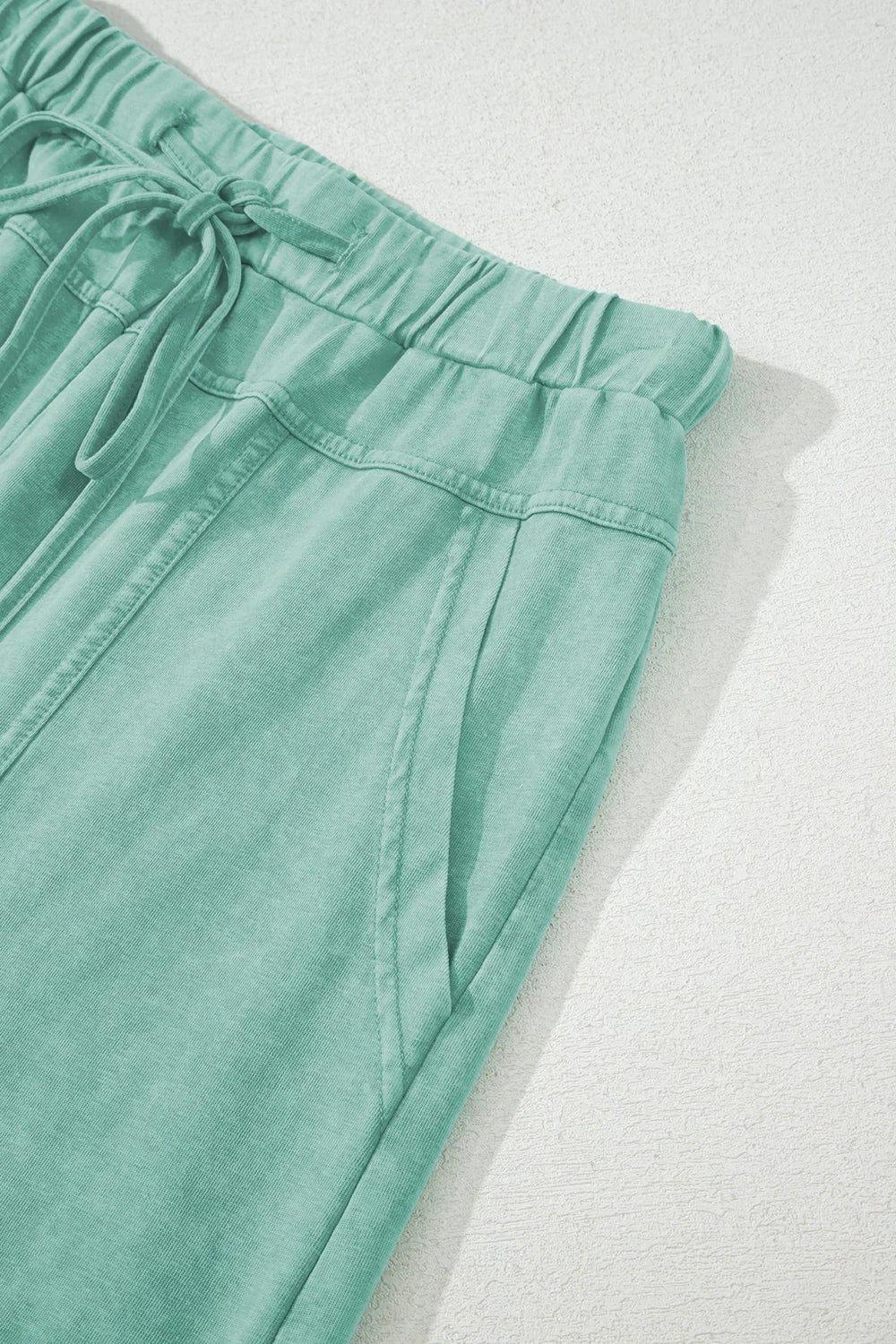 Mineral Wash Reverse Seam Drawstring Elastic Waist Pants