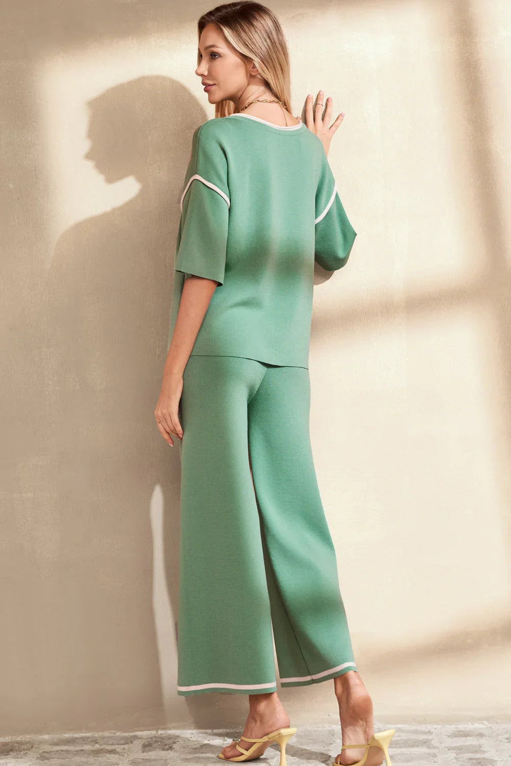 Wanda Contrast Trim and Drawstring Two Piece Set