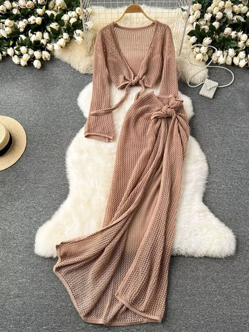 Denisse Knitted Elegant Two Piece Sets