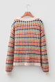 Tiffany Multicolour Dotty Striped Pattern Knit Drop Shoulder Sweater