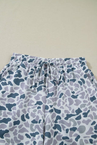 Camila Abstract Camo Polo Collar Two Piece Sets