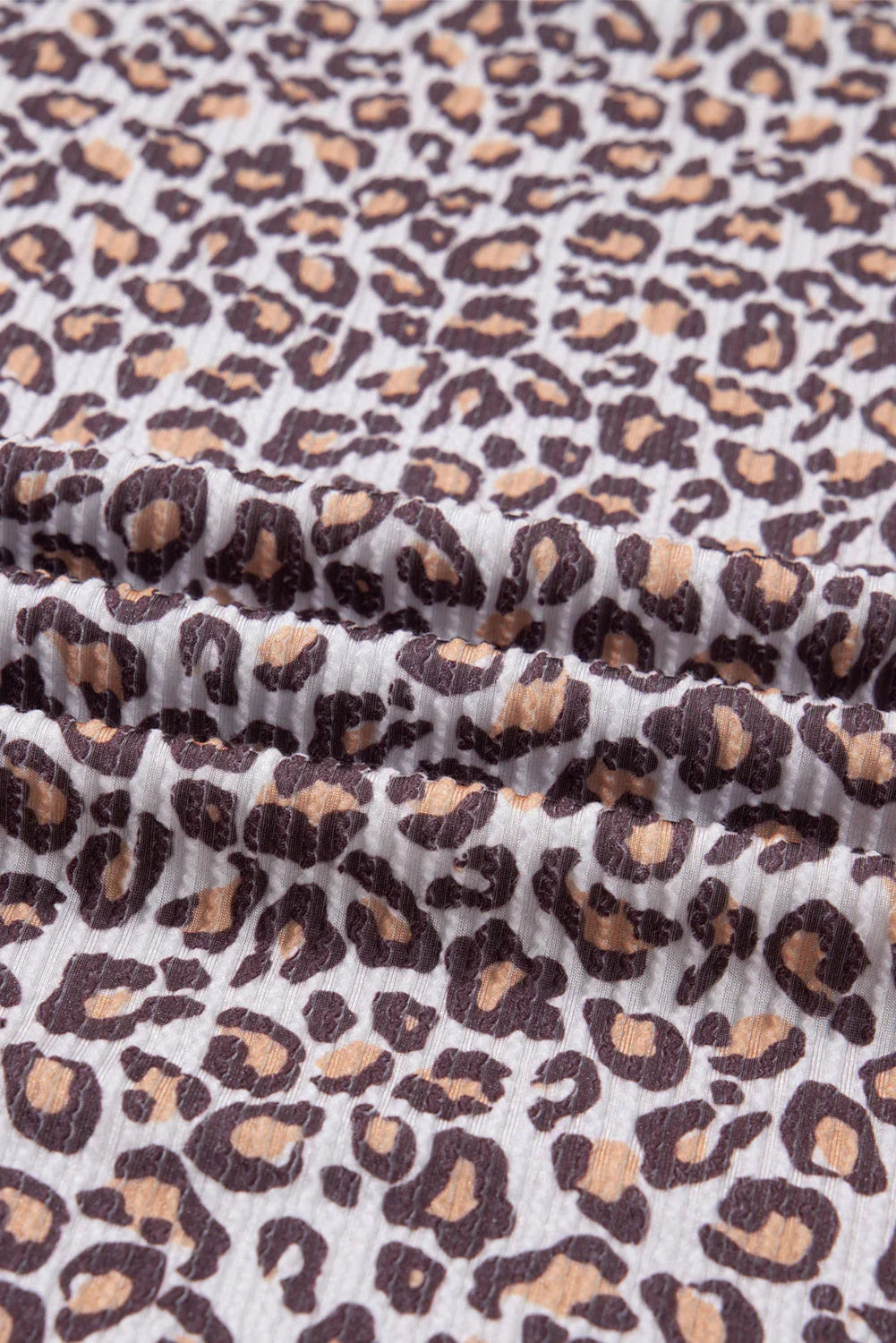 Ana Leopard Ribbed Long Sleeve Two Piece Sets