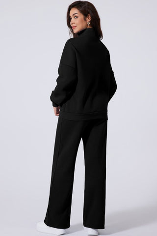 Belen Solid Zip-Up Drawstring Two Piece Sets