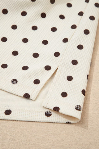 Milka Polka Dot Waffle Lounge Two Piece Sets