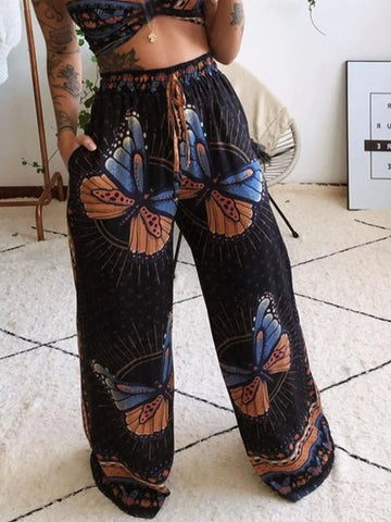 Anabelle Boho Butterfly Print Two Piece Sets