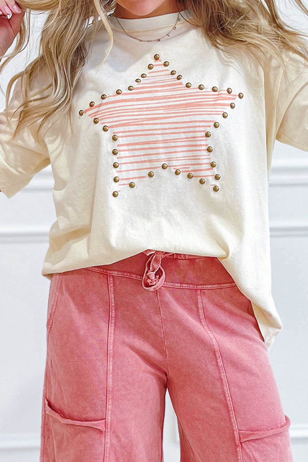 Print Stud Detail Cotton
