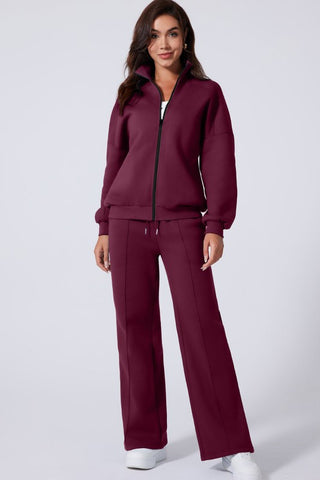 Belen Solid Zip-Up Drawstring Two Piece Sets