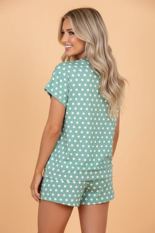Marian Polka Dot Short Sleeve Two Piece Sets