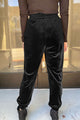 Bianca Black Solid Velvet Jogger Pants