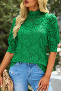 High Neck Lace Sleeve