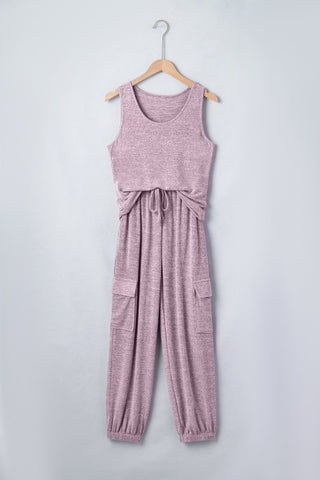 Hannah Solid Drawstring Two Piece Sets