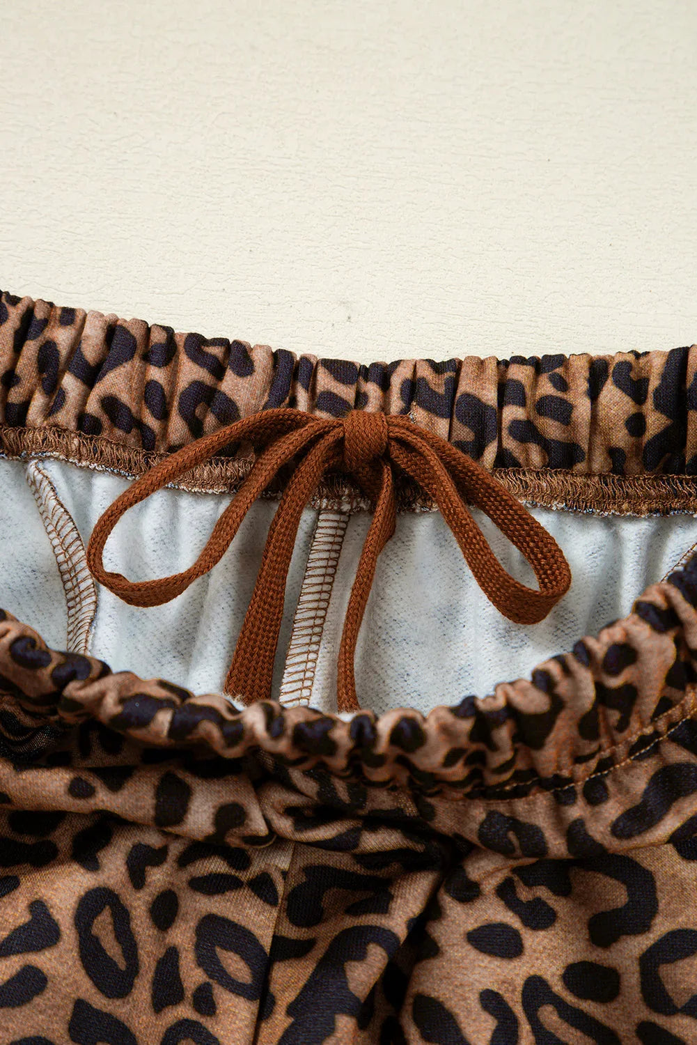 Amalia Leopard Contrast Trim Two Piece Sets