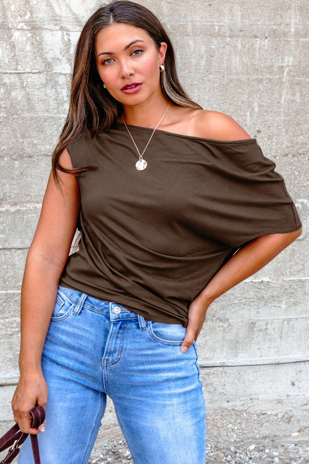 Solid Asymmetric Neck Sleeve