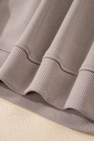 Gray Morn Varsity Striped Detail Crewneck Pullover Two Piece Outfit