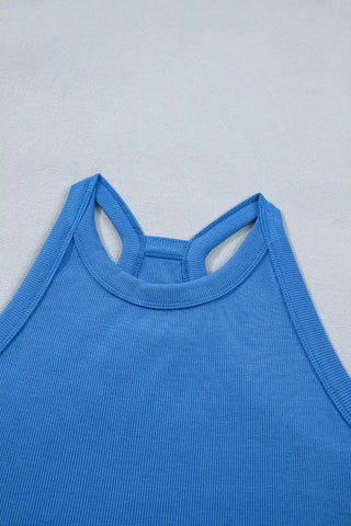 Aome Sleeveless Cropped Pocketed Two Piece Sets