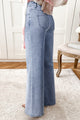 Victoria Beau Blue High Waist Button Zip Fly Bell Bottom Jeans