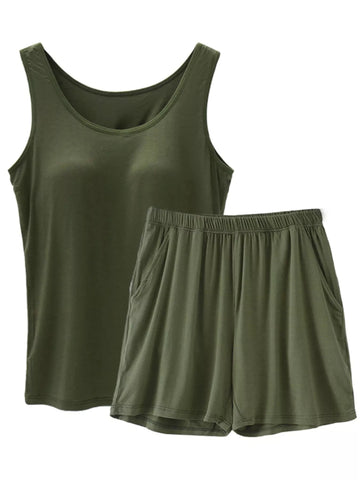 Paola Modal Padded Sleeveless Two Piece Sets